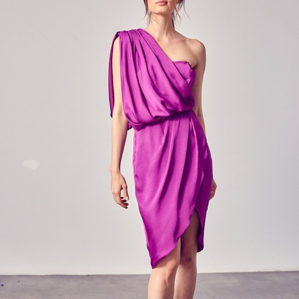 NWT DO+BE Asymmetric Drape Dress